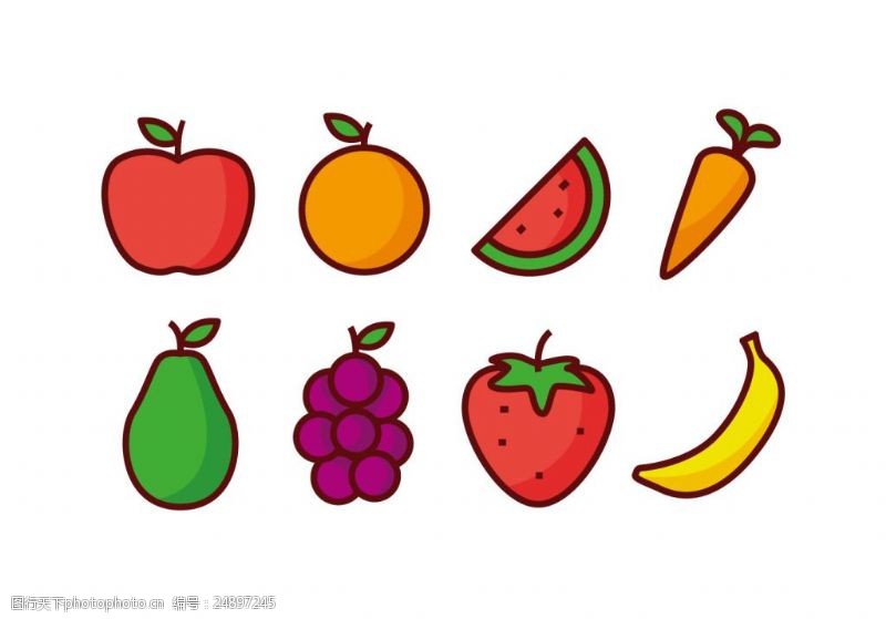 手繪矢量水果素材 創意設計的甜美之源