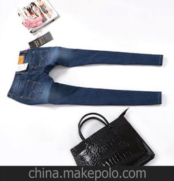 女裝彈力小腳牛仔褲 鉛筆緊身藍(lán)色女式新款爆款牛仔褲 支持活動