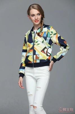 【廠家直銷2016秋冬爆款歐美印花棒球服外套女裝批發(fā)Y12】常熟市服裝城悅衣服飾商行 - 產(chǎn)品庫